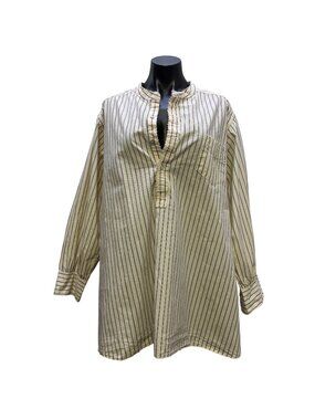 Magnolia Pearl Blouse Cream Black Button Front OS